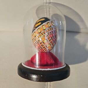 PYSANSKY Decorative Egg in Glass Dome